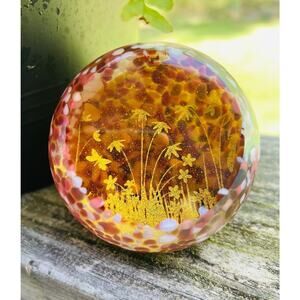 Glass Eye Studio SPRING MEADOWS Paperweight Art Glass Signed Seasons Series 3”